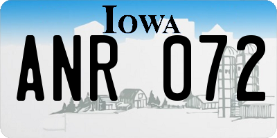 IA license plate ANR072