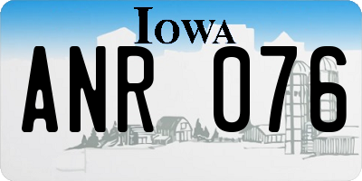 IA license plate ANR076