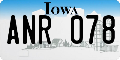 IA license plate ANR078