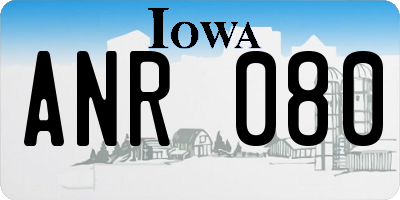IA license plate ANR080