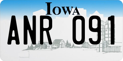 IA license plate ANR091