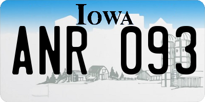 IA license plate ANR093