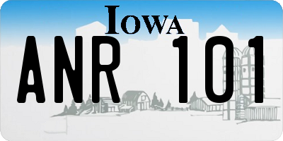 IA license plate ANR101