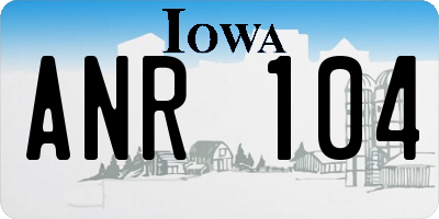 IA license plate ANR104