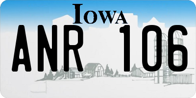 IA license plate ANR106