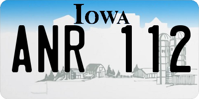 IA license plate ANR112