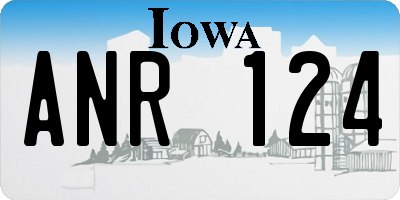 IA license plate ANR124
