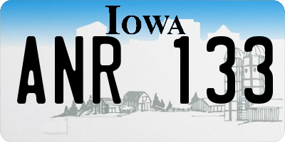 IA license plate ANR133