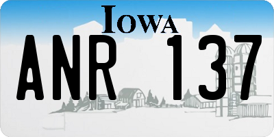 IA license plate ANR137