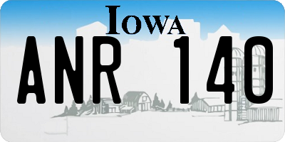 IA license plate ANR140