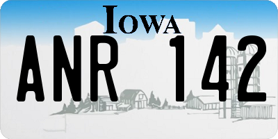 IA license plate ANR142