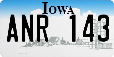 IA license plate ANR143