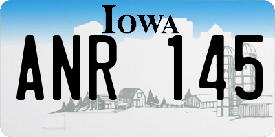 IA license plate ANR145