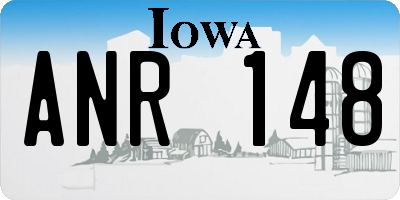 IA license plate ANR148