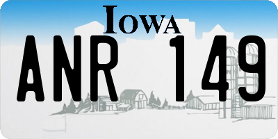 IA license plate ANR149