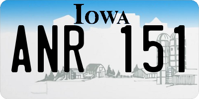 IA license plate ANR151