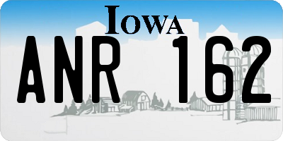 IA license plate ANR162