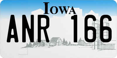 IA license plate ANR166
