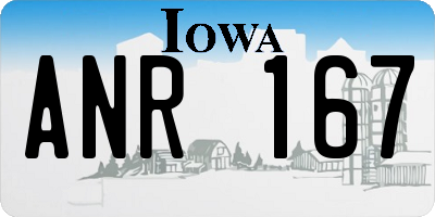 IA license plate ANR167