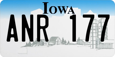 IA license plate ANR177
