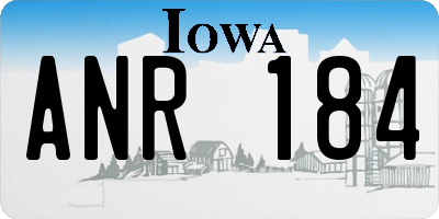 IA license plate ANR184