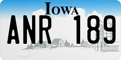 IA license plate ANR189