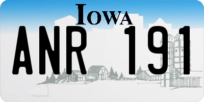 IA license plate ANR191