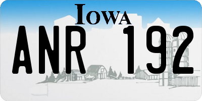 IA license plate ANR192