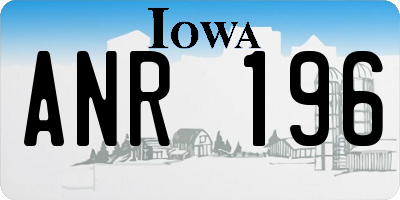 IA license plate ANR196
