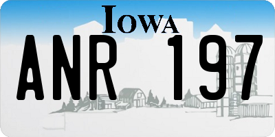 IA license plate ANR197