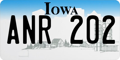 IA license plate ANR202