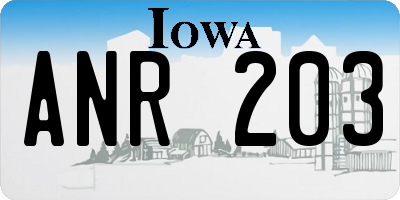 IA license plate ANR203