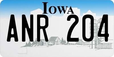 IA license plate ANR204