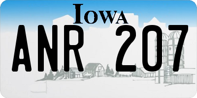 IA license plate ANR207