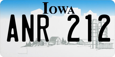 IA license plate ANR212