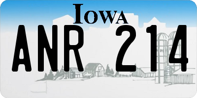 IA license plate ANR214