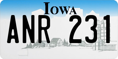 IA license plate ANR231