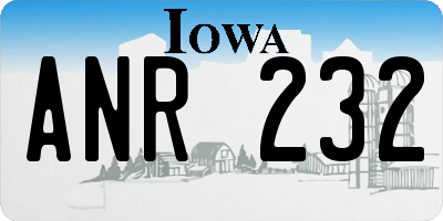 IA license plate ANR232