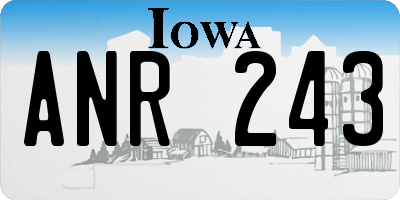 IA license plate ANR243