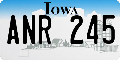 IA license plate ANR245