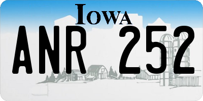 IA license plate ANR252