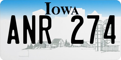 IA license plate ANR274