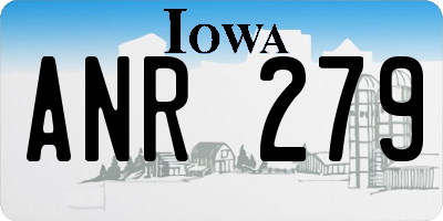 IA license plate ANR279