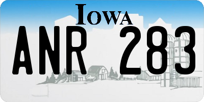 IA license plate ANR283