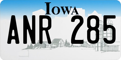 IA license plate ANR285