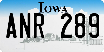 IA license plate ANR289