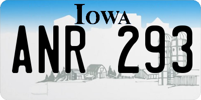 IA license plate ANR293