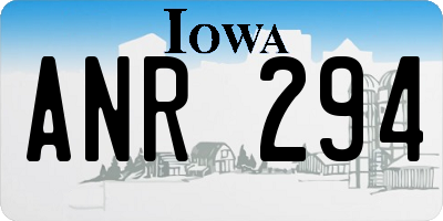 IA license plate ANR294