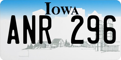 IA license plate ANR296