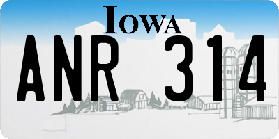 IA license plate ANR314